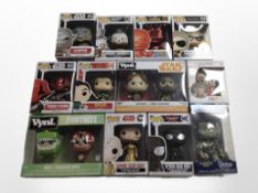 12 Funko figurines including Star Wars, Harry Potter, Fortnite etc., boxed.