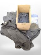 A vintage woollen RAF tunic, woollen overcoats, related clothing.