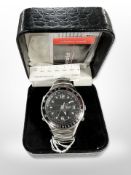 A Gent's Accurist stainless steel World Time wristwatch