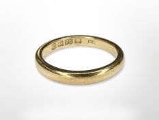A 22ct yellow gold band ring, size L. CONDITION REPORT: 4.