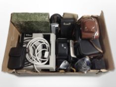 A group of cameras and projectors including Hanimax, Rondette 1500S Slide Projector, Kodak,