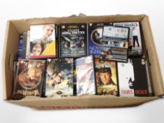 A large quantity of DVDs.