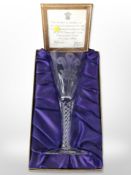 A limited edition Stuart crystal wine goblet, no.