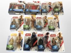 12 Hasbro Star Wars figurines, boxed.