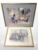 David Sales : Recital, watercolour, 37 cm x 47 cm,