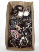 A tray of assorted costume necklaces, bangles, bracelets, etc.