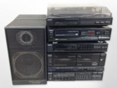 A Technics automatic turntable system SL-J110R and four further Technics Hi-Fi separates,