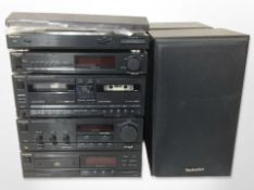 A Toshiba automatic turntable model SR3648, four further Toshiba separates,