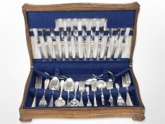 Two canteens of plated cutlery.