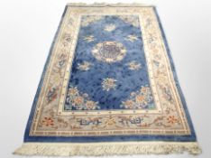A Chinese rug on blue ground,