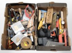 A group of hand tools and related hardware.