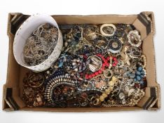 A large quantity of costume necklaces, bangles, bracelets, etc.