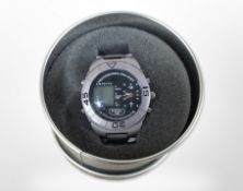 A lady's stainless steel wristwatch in box.