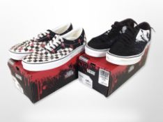 Two pairs of Vans shoes, both size 11, boxed.
