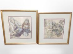 Anda Paterson, The Tourists, oil and pen, 24 cm x 23 cm,