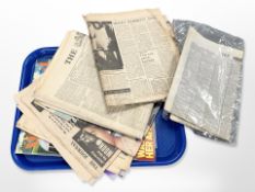 A collection of original newspapers relating to the death of George V, George VI, Moon landing,