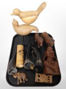 A group of ethnographic carvings,