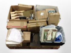 A large quantity of home wares, some parts boxed, including standing shoe rack, gym pull up bar,