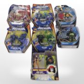Six DC Batman figurines and a further Toybiz X-men Classics figurine, boxed.