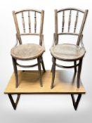 A teak effect rectangular coffee table,