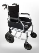 A folding wheelchair