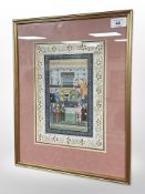 Twentieth Century Indian School : Temple Interior with Villagers,