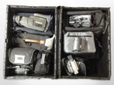 A quantity of video cameras including Sony,