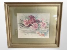 George Cruickshank : Still life of roses, watercolour,