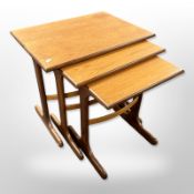 A G-plan teak nest of three tables,
