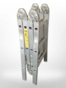 A folding aluminium ladder.