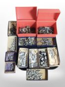 A collection of Hinchcliff die-cast metal Chinese army soldier and horse figurines.