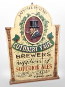 A painted pine Cuthbert Vaux sign 94 cm x 66 cm