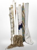 Several rolls of upholsterer's material