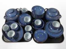 Approximately thirty eight pieces of Denby midnight tea and dinner wares