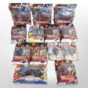 13 Hasbro Iron Man 2 and Iron Man 3 figurines, boxed.