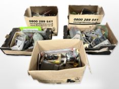 A large quantity of model railway accessories including buildings, foliage, control unit, etc.