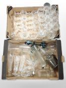 A collection of 20th-century drinking glasses, bowls, decanter, etc.