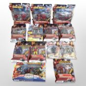 13 Hasbro Iron Man 2 and Iron Man 3 figurines, boxed.
