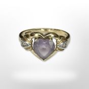 A 14ct yellow gold heart shaped ring, size N/O CONDITION REPORT: 2.9g.