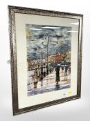 Anne Saddington : Rain in Verona, pastel drawing, 29cm x 39cm.