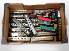 A collection of 00 gauge locomotives and passenger cars including, Hornby, Mantua, etc.