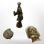 A 19th century Indo-Tibetan devotional temple statue, height 15cm,