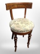 A 19th century continental burr walnut chair,