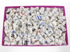 A large quantity of porcelain thimbles