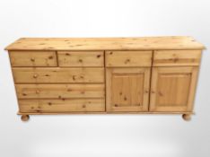 A contemporary pine sideboard,