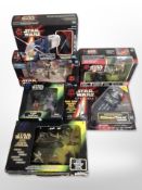 Six Hasbro and Kenner Star Wars figures/toys, etc., boxed.