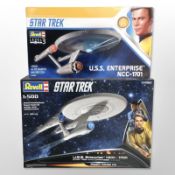 A Revell Star Trek 1:500 scale USS Enterprise model and a further 1:600 scale USS Enterprise,