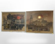 Two colour prints after Pollyanna Pickering, each 63cm x 75cm.