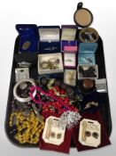 A collection of costume jewellery, dress rings,