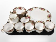 26 pieces of Royal Albert Old Country Roses tea and dinner porcelain.